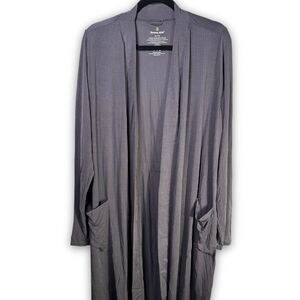 NWT  Tommy John Second Skin Luxe Ribbed Robe in Phantom (Gray) XL MSRP $98